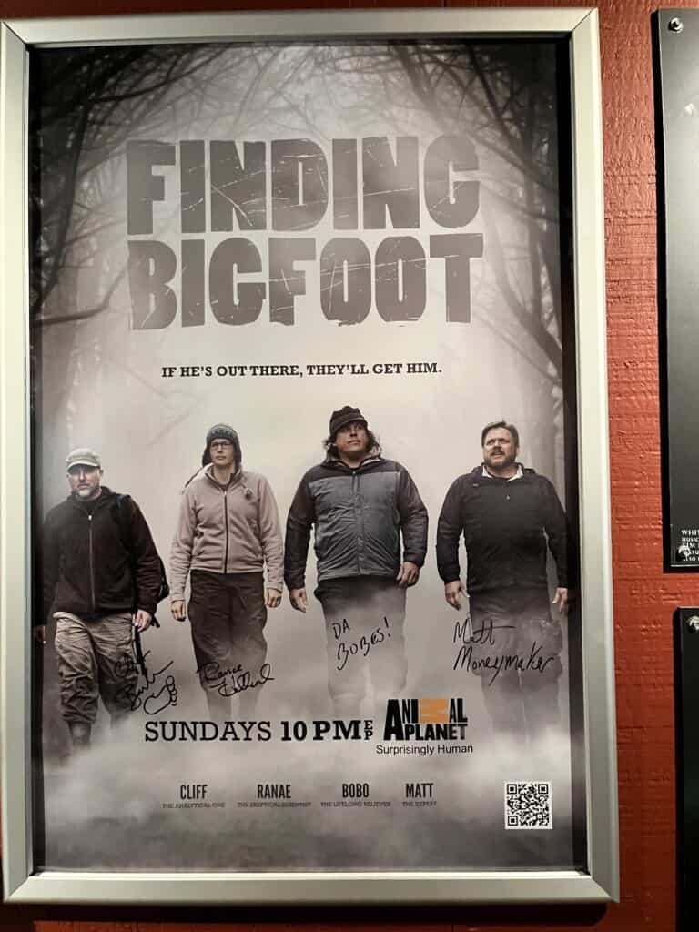 Signed Animal Planet poster for Finding Bigfoot.