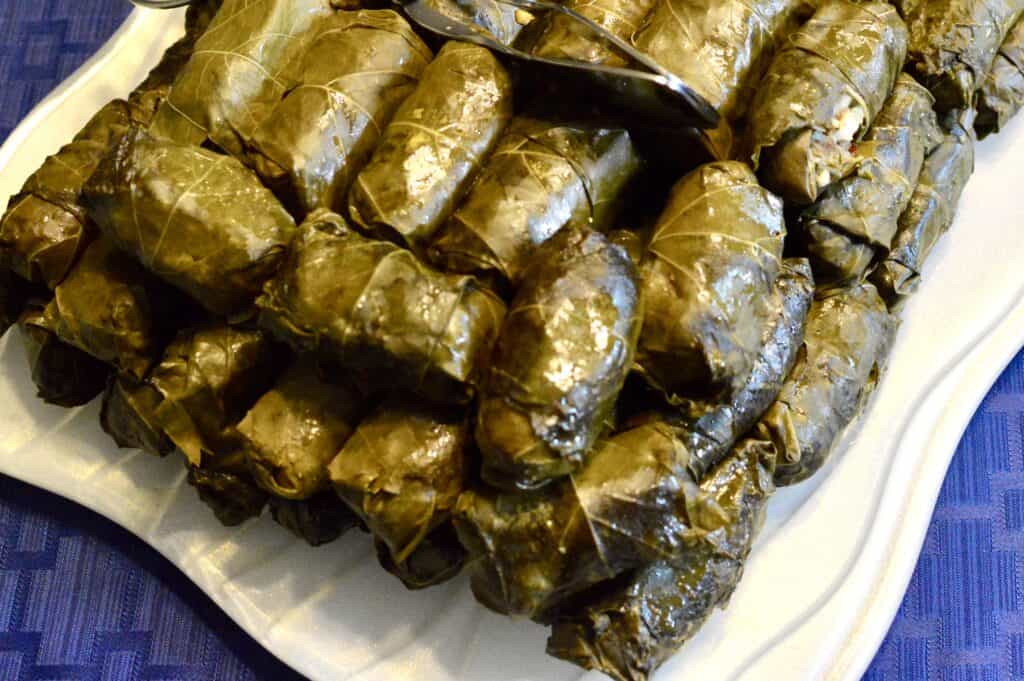 Grape leaf rolls, called "dolma"