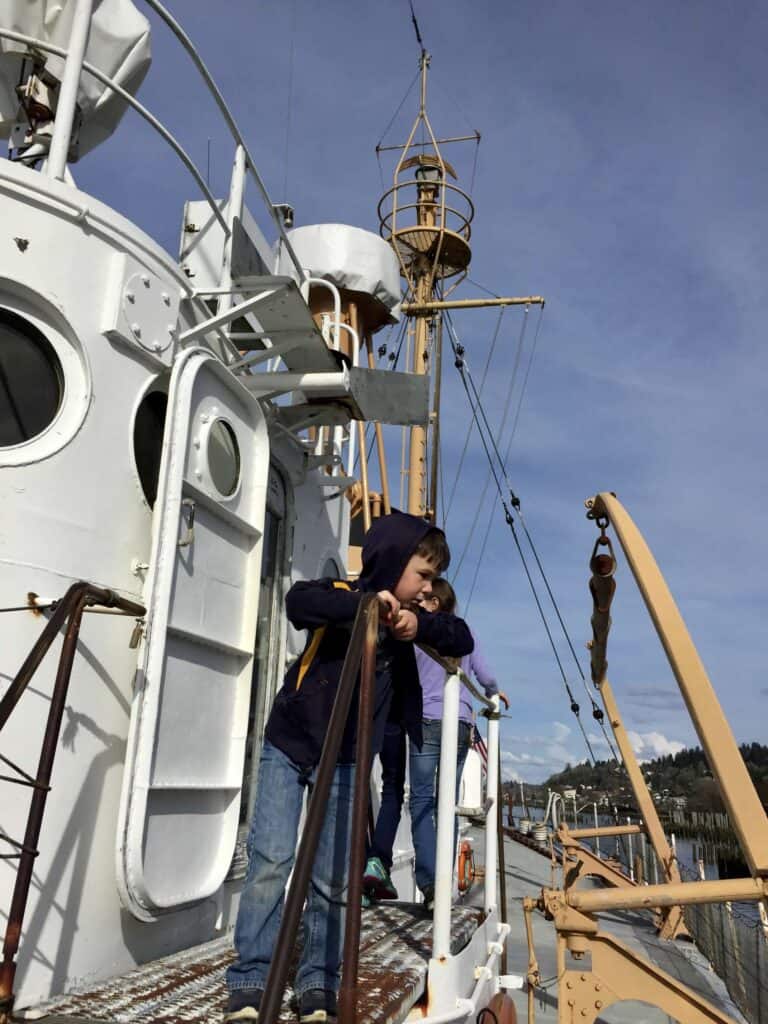 Our children explore the USGD Lightship Columbia at the Astoria Maritime Museum.
