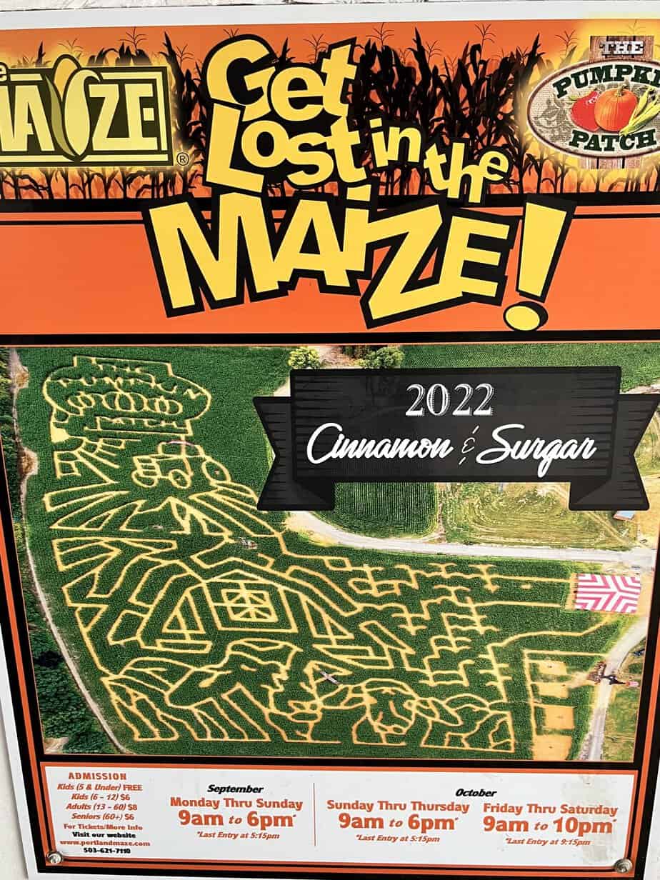 Map of the corn maze at the Sauvie Island Pumpkin Patch.
