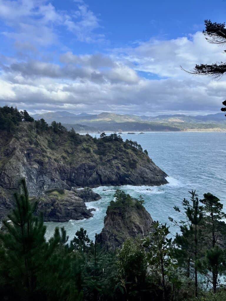 Tides role among the pristine cliffs of Port Orford Heads State Park.
