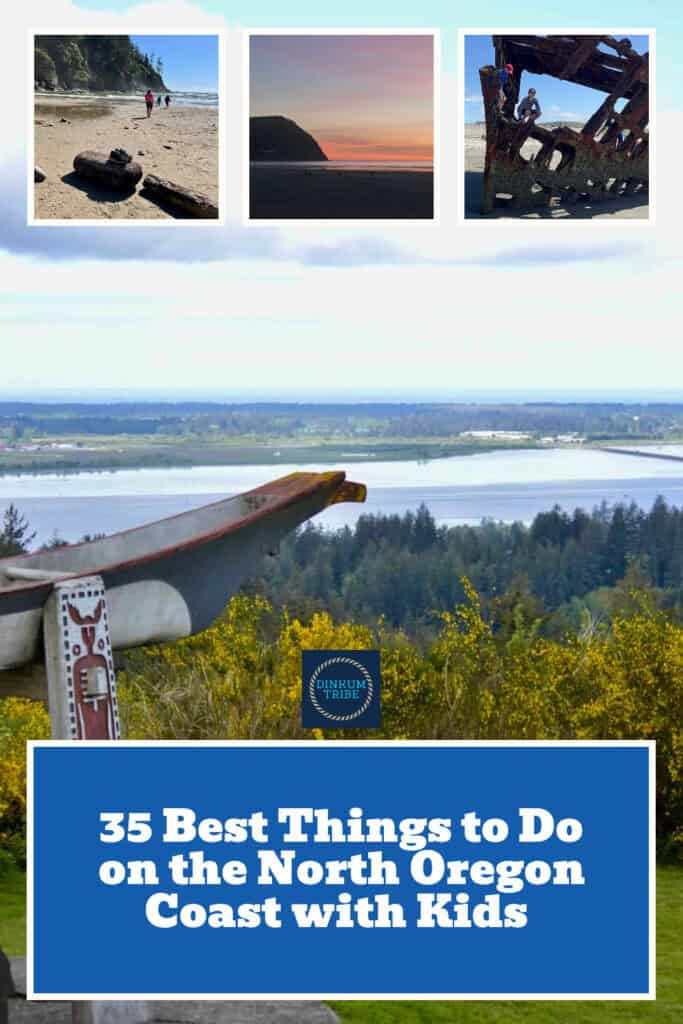 Pinnable collage for north Oregon Coast with kids