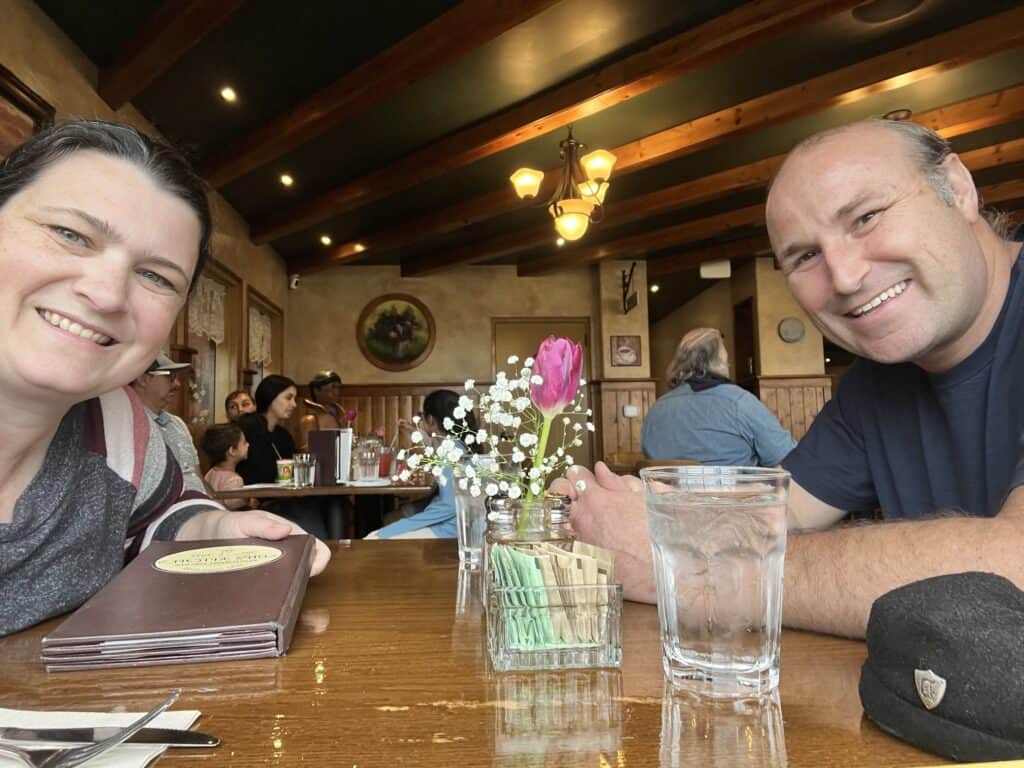 Brian and Jenn having a date at Lou's Kitchen