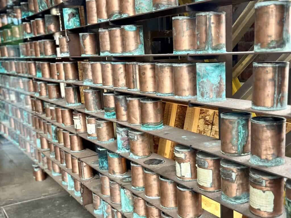 These are the original canisters on display at the Oregon State Hospital.