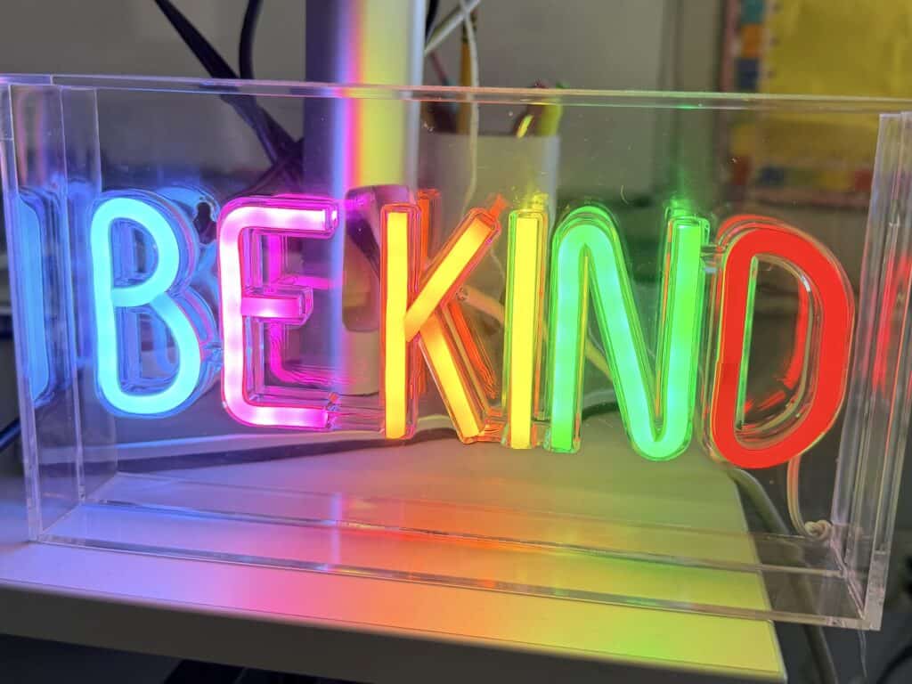 Be Kind neon sign